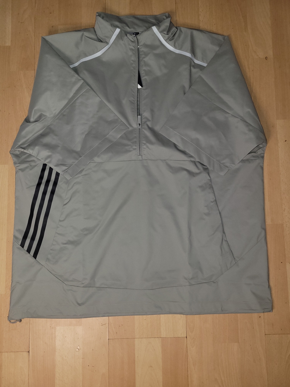 adidas Tan - Gray Pullover Jacket with Black Logo Tag